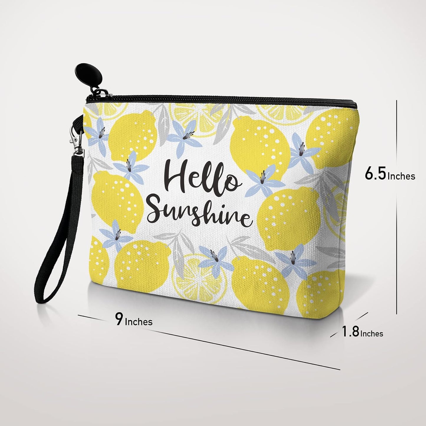 Lemon Travel Makeup Bag,Inspirational Cosmetic Toiletry Accessories Organizer,Cute Zipper Pouch for Purse,Gifts for Women Friends Girls-Yellow