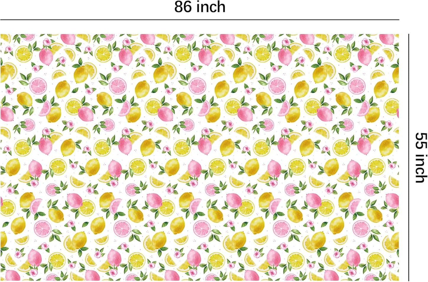 Lemon Party Decorations Tablecloth for Girls Birthday Baby Shower Bridal Shower, 3 Pack Disposable Summer Pink Lemon Birthday Party Supplies Table Cover, 55in x 86in