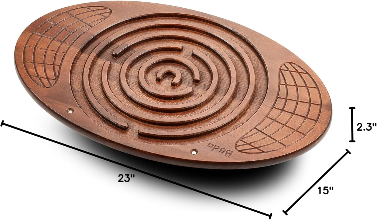 Maze Balance Board - Wood Wobble Board for Kids, Toddlers, Teens & Adults for Exercise Training, Physical Therapy, Bodyweight Fitness, Skiing, Surfing, Snowboarding, Skateboarding with Labyrinth
