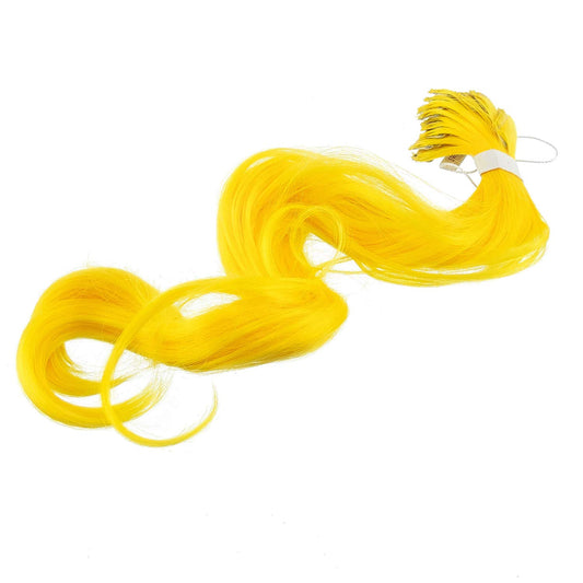 12 Pcs Curly Wavy One Color Party Highlights Clip on in Hair Extensions For Women Colored Hair Streak Synthetic Hairpieces (Yellow)