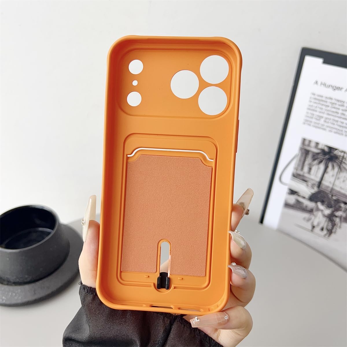 for iPhone 11 Pro Max Push Card Bag Slot Holder Wallet Phone Case Shockproof Soft Silicone Cover(for iPhone 11 Pro Max/Yellow)