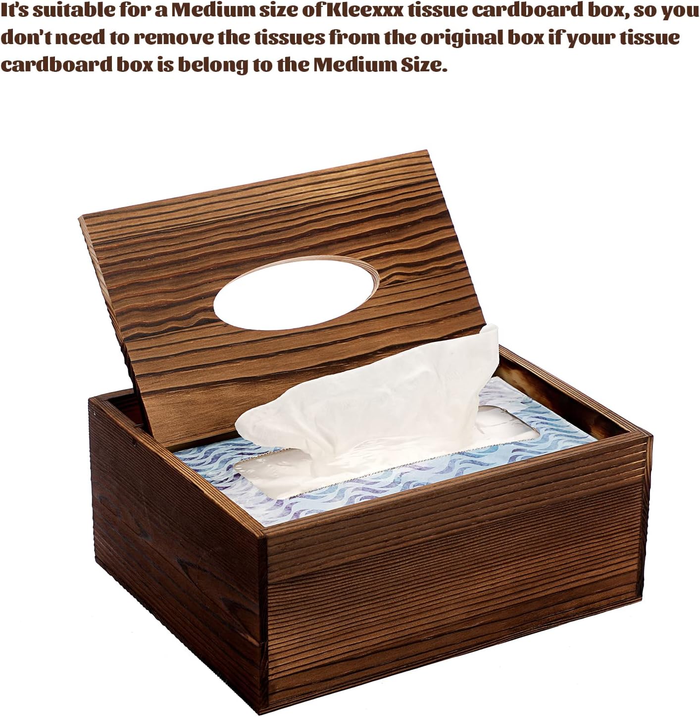 Wood Rectangular Tissue Box Cover - Multifunctional Tissue Holder with Stationery Remote Control Box, Decorative Tissue Pen Remote Organizer for Desktop Livingroom Bedroom Home Office, Yellow