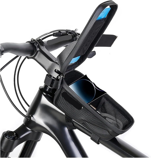 Waterproof Front Bike Bag with Touch Screen Phone Holder, Fits 4.7-6.8 Inch Phones(Yellow)