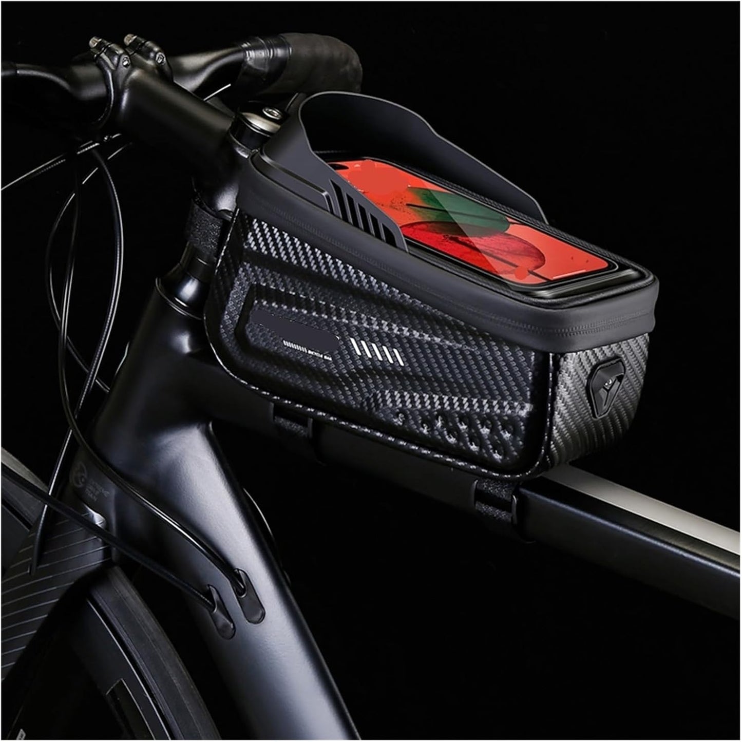 Waterproof Front Bike Bag with Touch Screen Phone Holder, Fits 4.7-6.8 Inch Phones(Yellow)