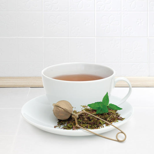 Kitchen Gold Mesh Snap Tea Ball Infuser, Gold-Toned Titanium-Coated Stainless Steel, For Loose Tea or Mulling Spices