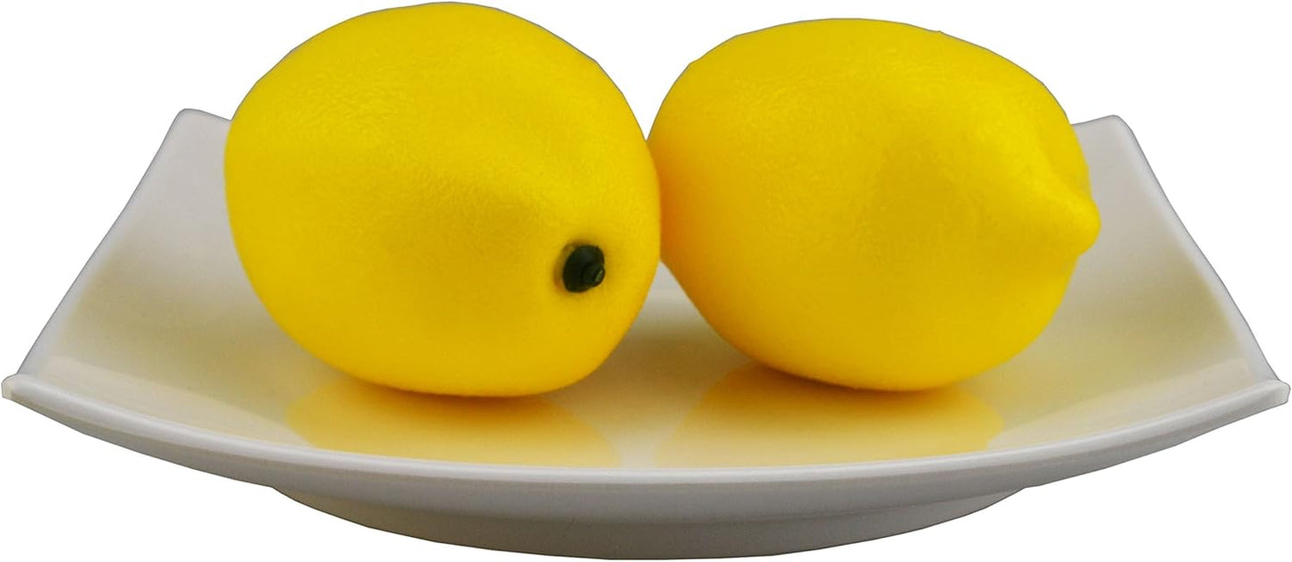 Artificial Lemons Simulation Lifelike Small Lemons Fake Fruit for Home Kitchen Wedding Party Decoration Photography 12pcs Set (Yellow)