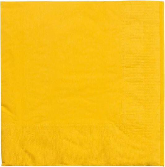Medium Lunch Napkins - 6 1/2 x 6 1/2 - Yellow - 50/Pack