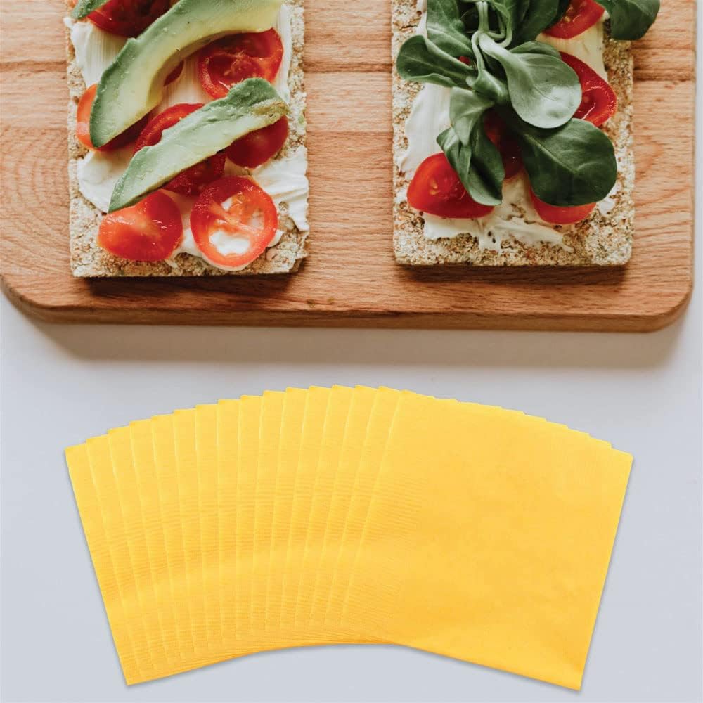 Medium Lunch Napkins - 6 1/2 x 6 1/2 - Yellow - 50/Pack