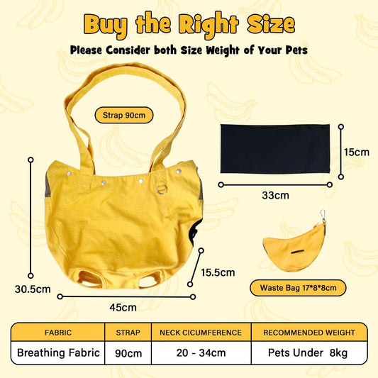 Pet Carrier Tote Bag, Yellow Canvas with Dog Design, Large Capacity Shoulder Bag with Accessory Pouch