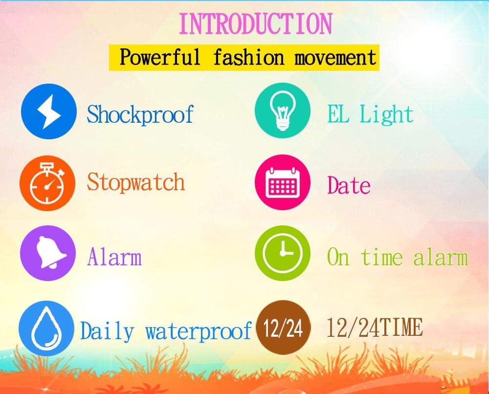 Gosasa Male and Female Digital Sports Watches LED Electron Silicone Watch | 7 Color LED Backlight,50M Water Resistant,Detachable Watch Case Design