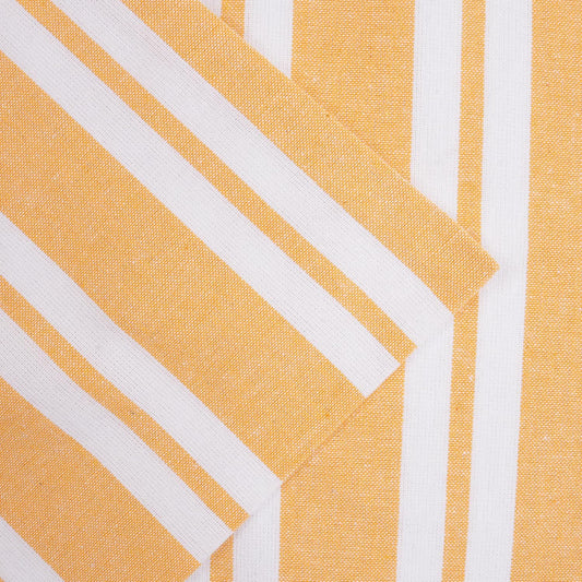 Encasa XO Farmhouse Throw Pillow Covers Set of 2 (20x20 in) Franca Yellow Stripes | Decorative Cushion Covers No Inserts | Plaid and Stripes Pillow Covers for Living Room, Couch