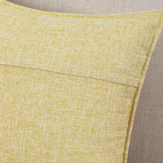 MADIZZ Pack of 2 Decorative Faux Linen Throw Pillow Covers 16x16 Inch Light Yellow Natural Soft Boho Farmhouse Couch Throw Pillows for Bed Accent Modern Pillowcase for Sofa Living Room Home Decor