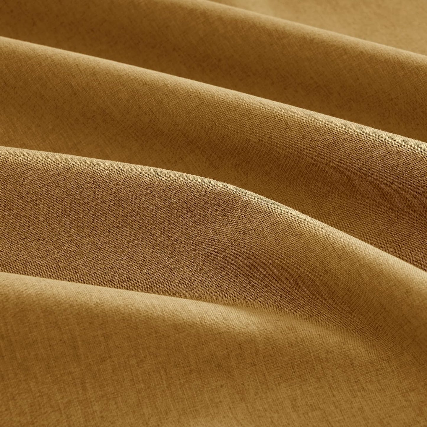 NICETOWN Full Blackout Mustard Yellow 96" Long Curtains for Living Room, 52" W Grommet Farmhouse Drapes Insulated Flax Textured Full Light Blocking Window Draperies for Bedroom, 2 Panels Set