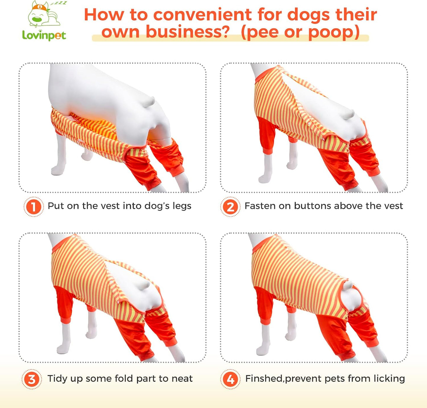 Dog Recovery Bodysuit, Full Body Wound Protection for Large Medium Dogs, Abdomen Cut-Out Post-Surgery Care, Wide Stripe, Orange Yellow, XXL