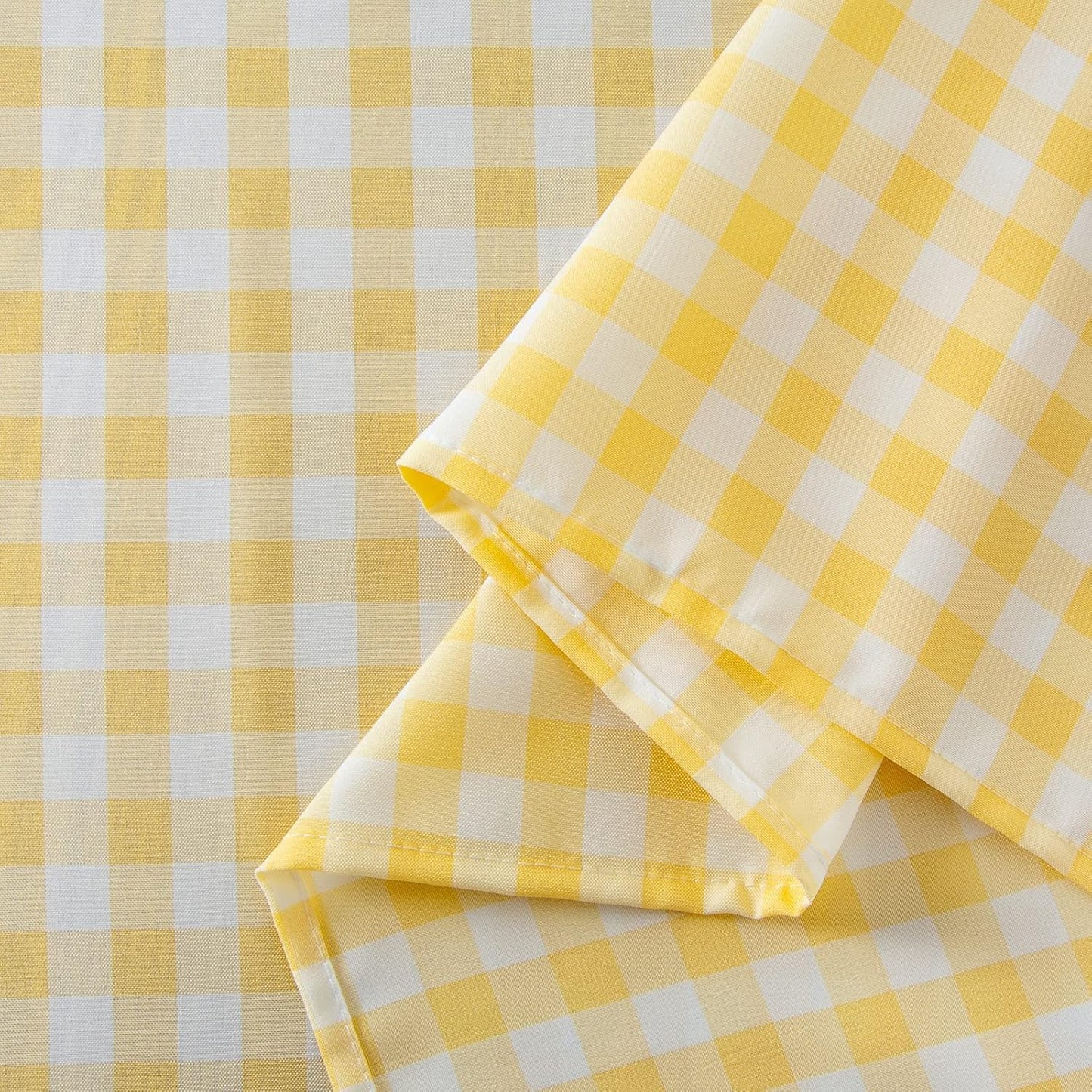 Checkered Tablecloth Rectangle 54''x70'' Yellow Buffalo Plaid Tablecloths Gingham Check Table Cloth Cotton Table Linen Waterproof Fabric Table Cloths for Kitchen Dining Picnic