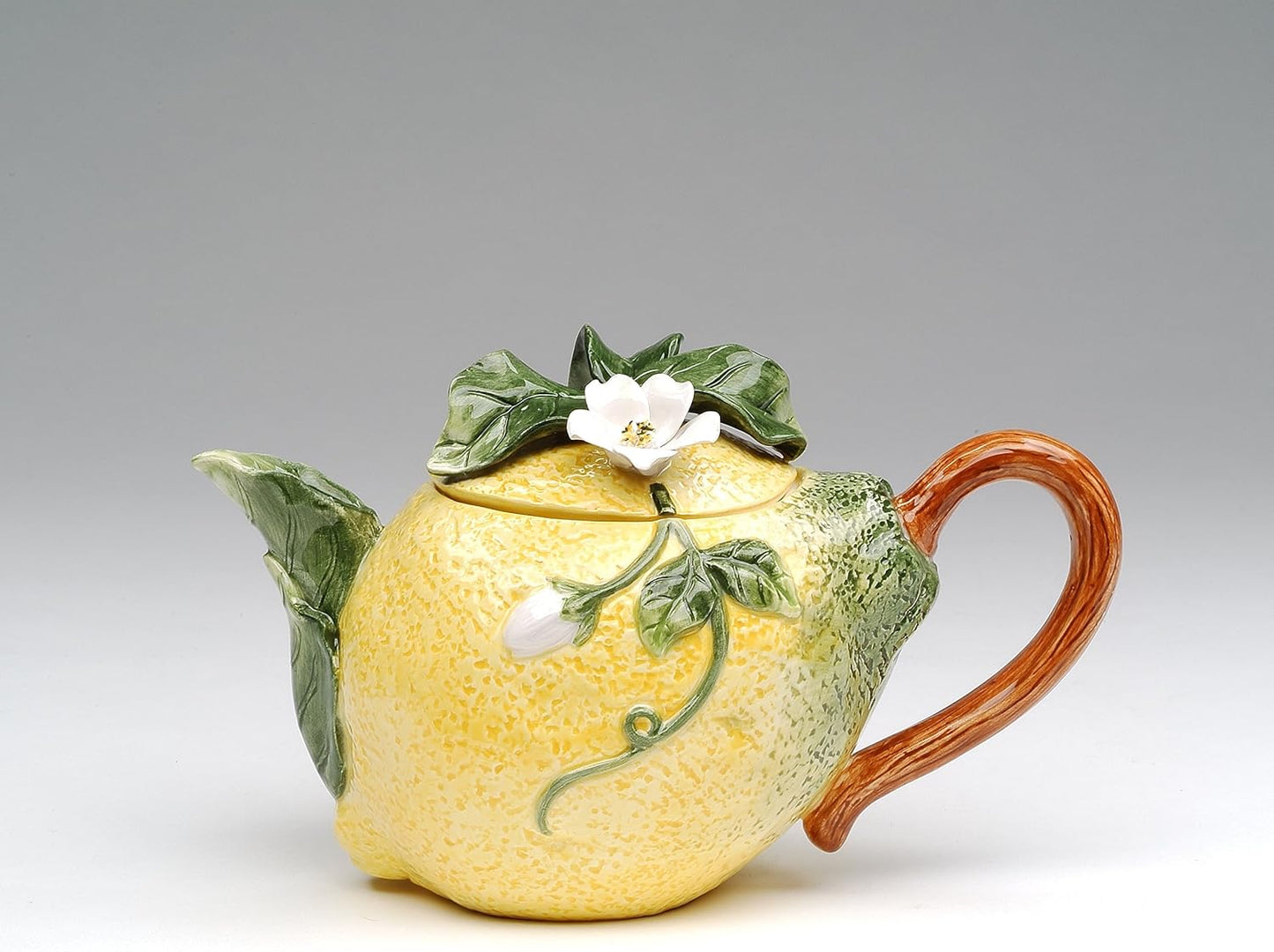 801-46 Small Yellow Lemon Teapot 7" x 3 1/2" x 4"H