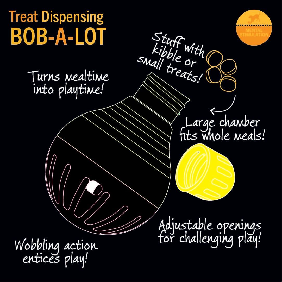 Bob-A-Lot Interactive Dog Pet Toy, Large, Yellow/Green/Purple
