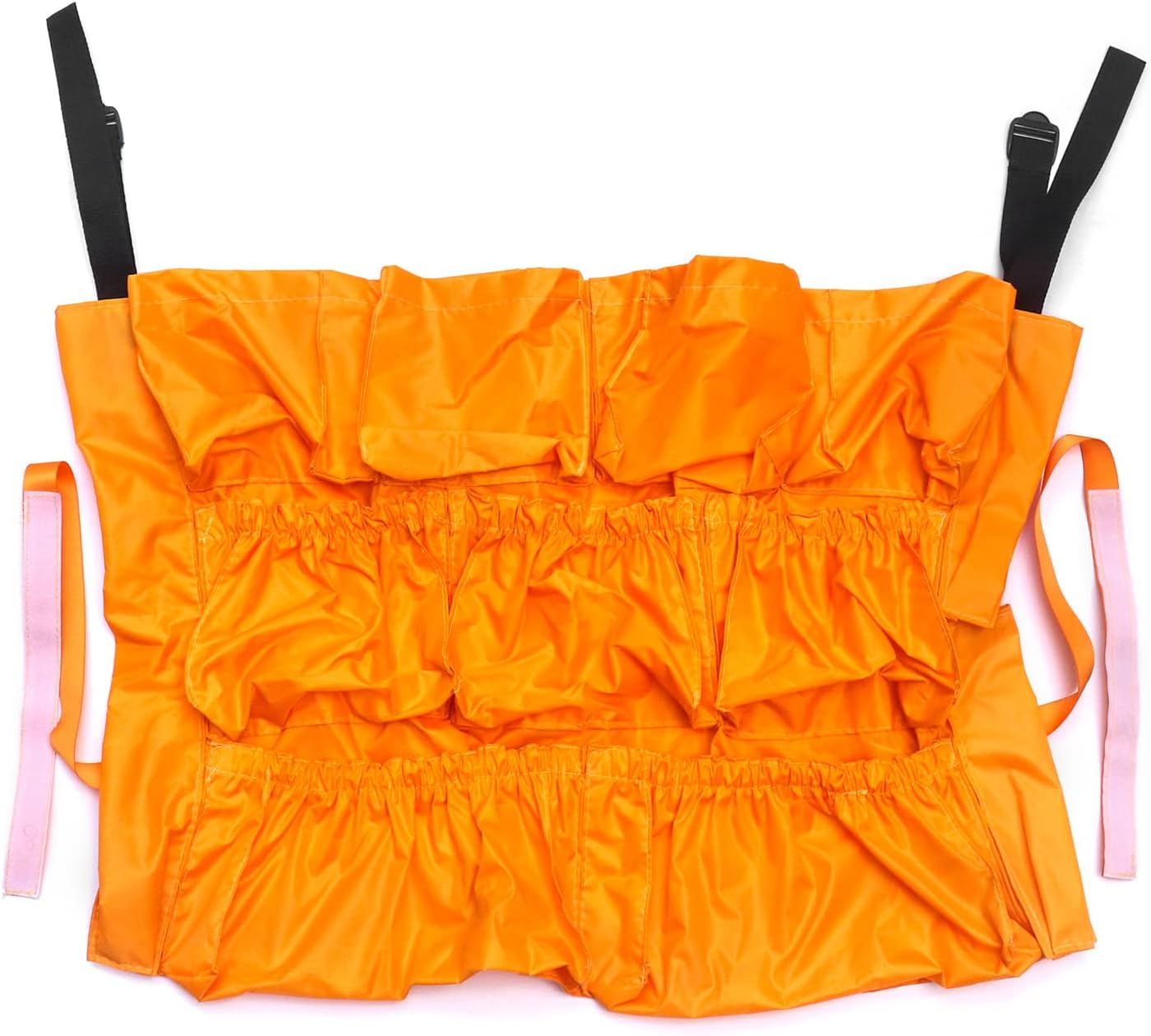 Trash Can Caddy Bag, 2 Pack 10 Pockets Commercial Cleaning Caddy Bag, Fit 32-50 Gallon Can, Round Trash Bag Holder, Garbage Bin Caddy Organizer, Yellow