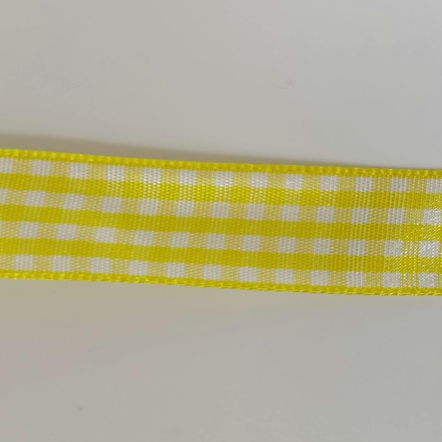 Yellow Gingham Plaid Checked Ribbon 25 Yards Each Roll 100% Polyester (5/8",Yellow)