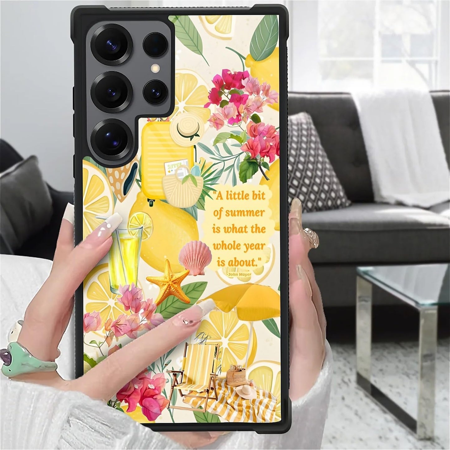 Case for Samsung Galaxy S26 Ultra,Anti-Scratch Reinforced Corners Shockproof Protective Case for Men & Women-Coastal Italy Lemon Beach Collage