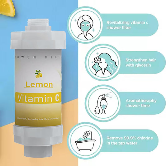 3 Pack Vitamin C Shower Head Filter for Hard Water Filter Bathtub Shower Aromatherapy Replacement Cartridge Bathroom Accessories Remove Chlorine Fluoride Heavy Metals Lemon Lavender Ocean
