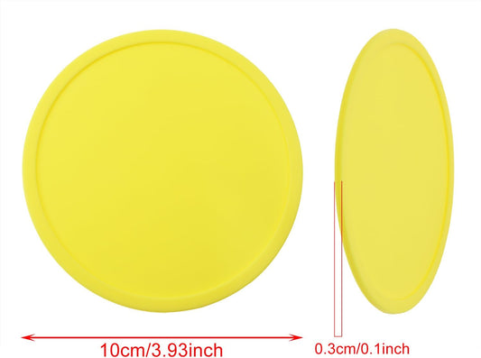 3 Pieces 3.93 Inch Silicone Coasters, Round Coasters for Drinks, Beverage Coffee Tea Coaster (Yellow)