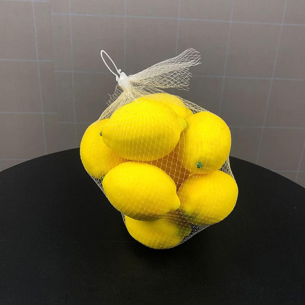 4 Pcs Artificial Yellow Lemons Lifelike Fake Fruit for Home Kitchen Party Decoration Photography Prop