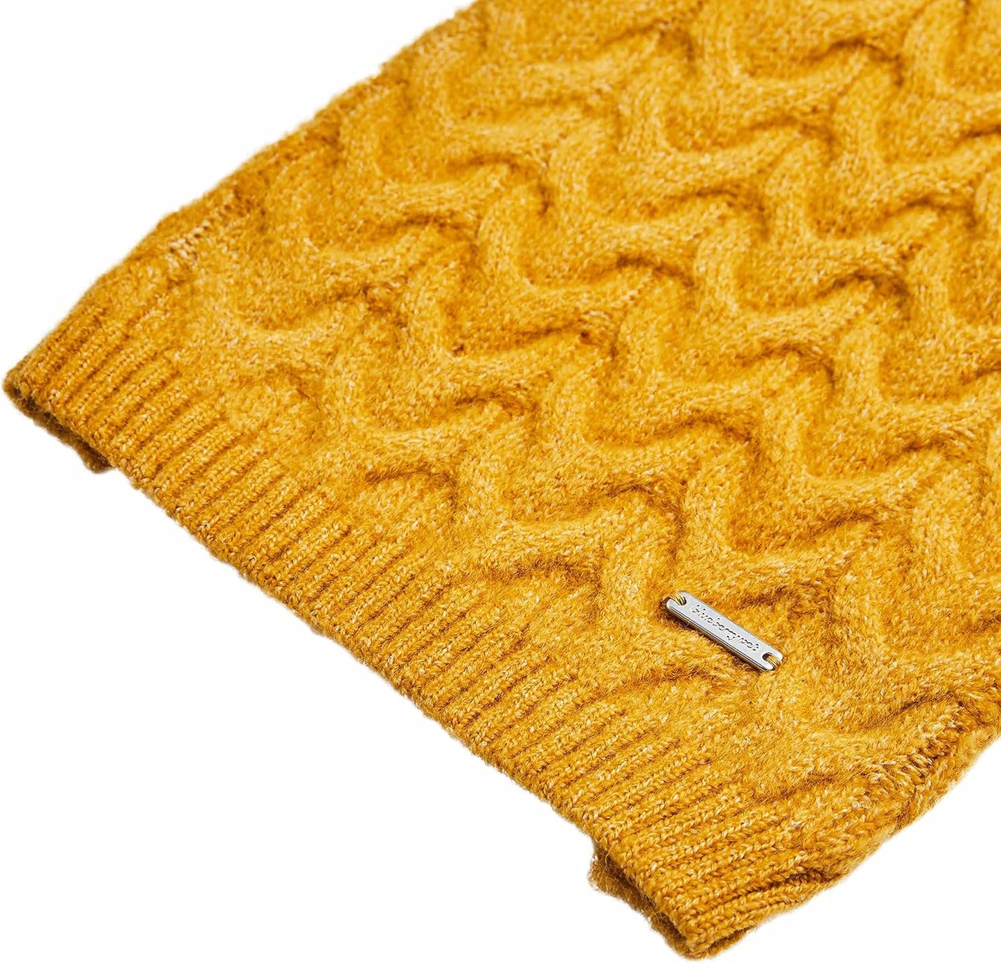 Classic Fuzzy Textured Knit Pullover Turtle-Neck Dog Sweater in Mustard Yellow, Back Length 20", Pack of 1 Clothes for Dogs