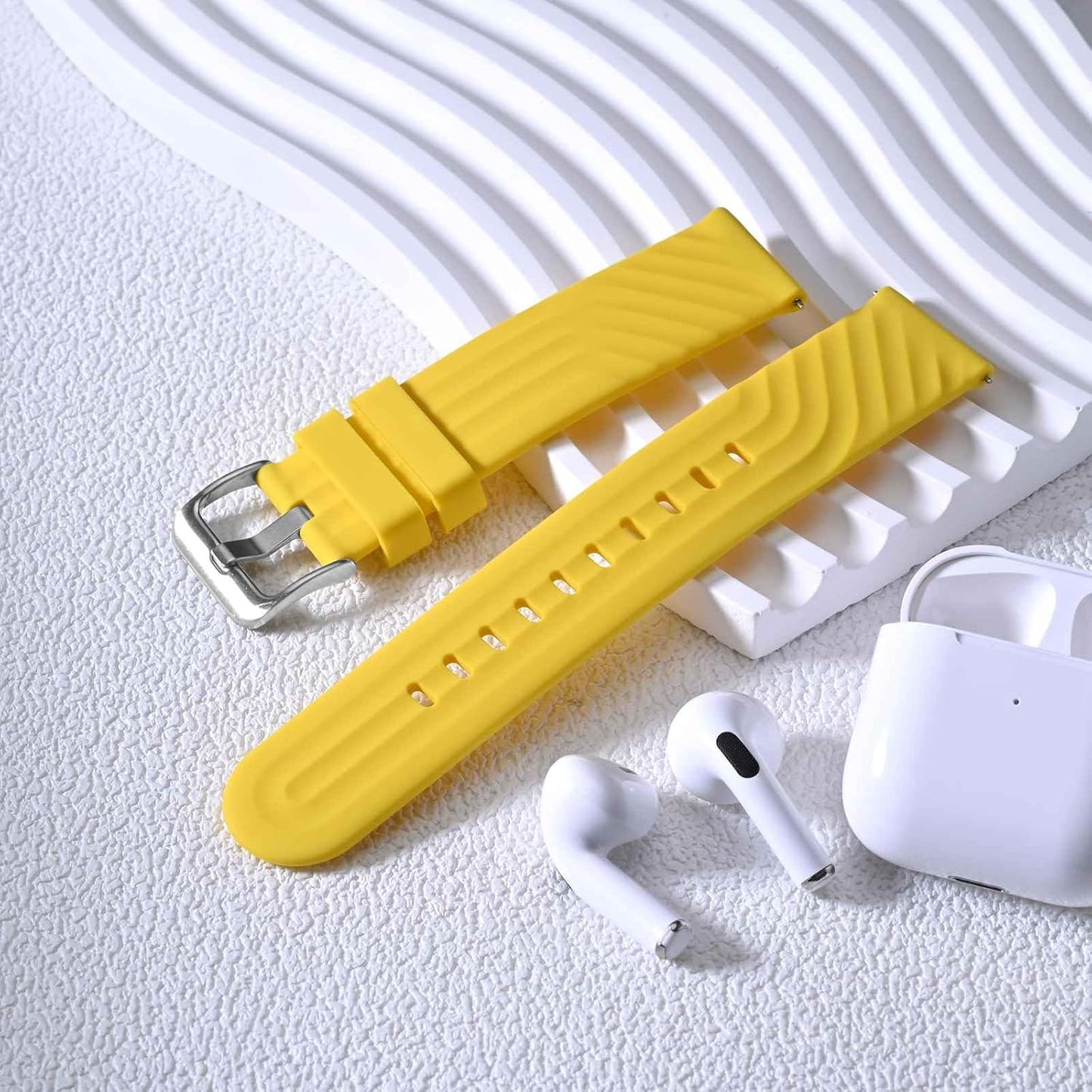 ANBEER Silicone Watch Band 18mm 20mm 22mm 19mm 21mm, Quick Release Rubber Replacement Strap for Men Women - Extra Long