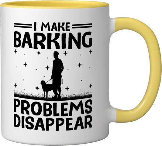 Dog Trainer Dog Training Training Dogs Pet Care Professional Ceramic Mug, Yellow/White, 11oz
