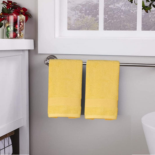 Hand Towels for Bathroom - Cotton Ultra Soft Highly Absorbent Hand Towel 2 Set, Size 13x 29 Home Bathroom Hand Towels for Bath, Hand, Face, Gym Towel (Yellow)