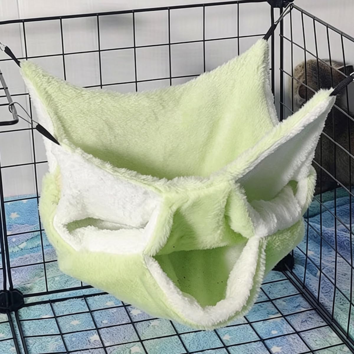 Guinea Pig Hammock 3 Layers Rat Hammock Small Animals Hanging Bed Hamster Pet Cage Accessories for Chinchilla Ferret Sugar Glider Squirrel Kitten Rat Sleeping and Playing (Yellow)