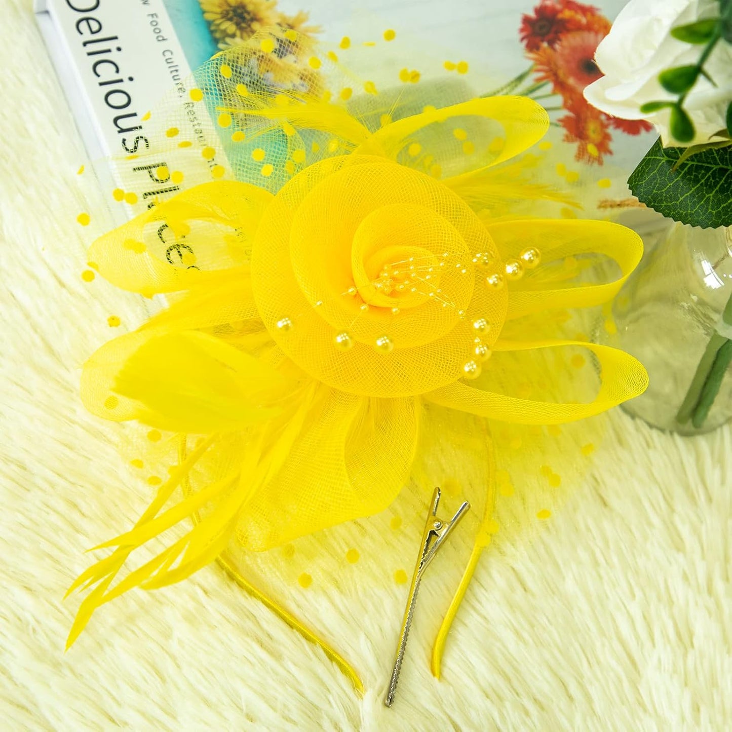 Fascinators for Women, Tea Party Hats for Women Women's Fascinator HeadbandHair Clip for Wedding Cocktail