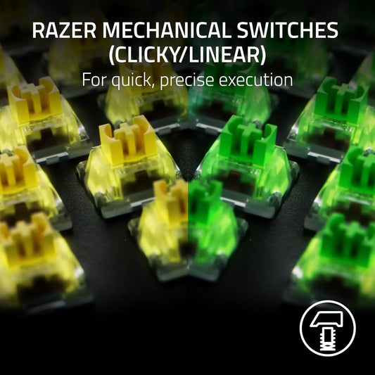 BlackWidow V4 X Mechanical Gaming Keyboard: Yellow Switches Linear & Silent - 6 Macro Keys - Chroma RGB - Doubleshot ABS Keycaps - Roller & Media Keys - Snap Tap