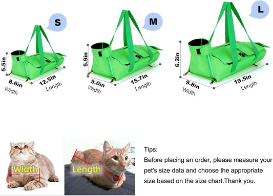 Cat Grooming Bag,Foldable Travel Carrier for Cats,Anti-Bite Anti-Scratch Cat Grooming Restraint Bag,Pet Carrier for Administering Eye Drops,Ear Cleaner,Clipping Nails Yellow L