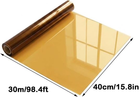 Yellow Cellophane Wrap Roll 16in x 98ft, Cellophane Wrapping Paper for for Gift Basket, Clear Gift Wrapping Paper for Bouquet Flower Basket Packing DIY Crafts