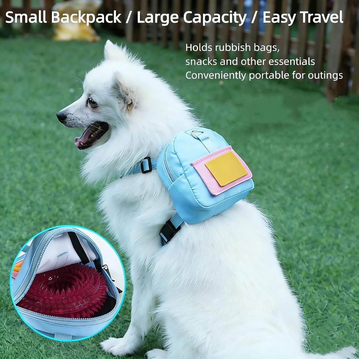 Small Dog Backpack Harness with Leash Summer Breathable Adjustable Pet Puppy Self Carrier Bag Cute Travel Backpack Yellow S