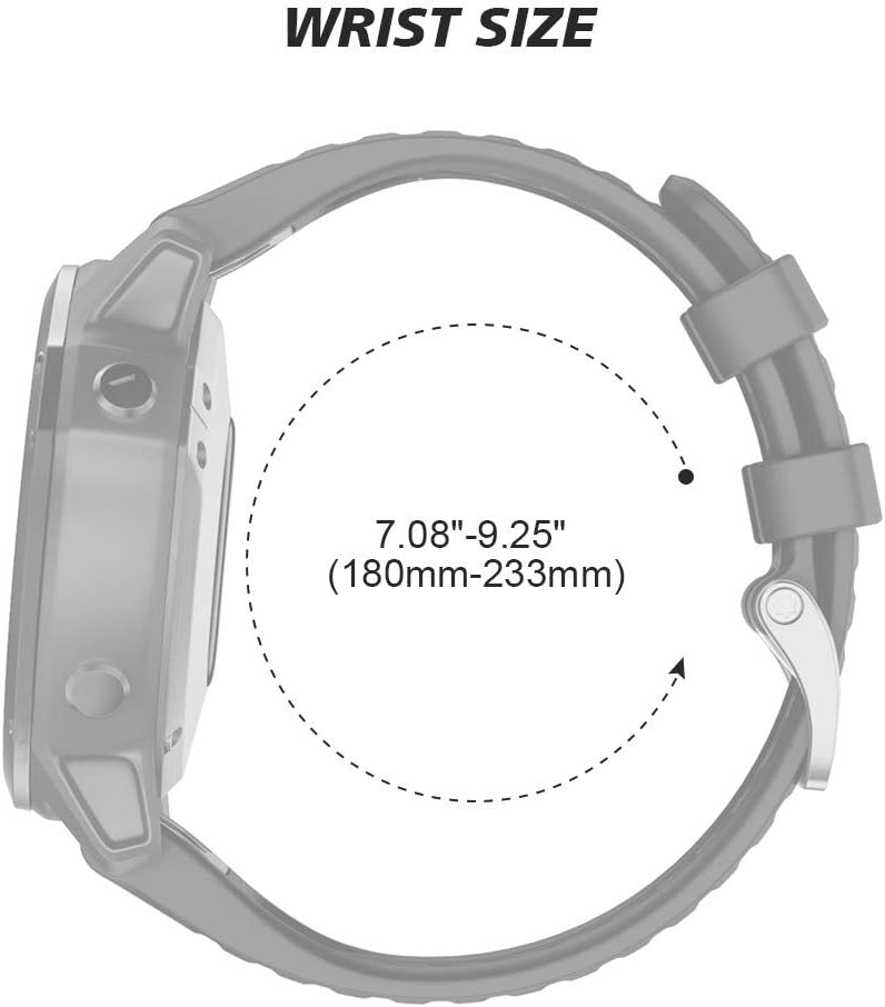Compatible with Fenix 6X/7X Band 26mm Quickfit Soft Silicone Watch Band Replacement for Fenix 5X/Fenix 8 51mm/Fenix 5X Plus/Fenix 3/Fenix 6X Pro/Descent Descent MK2i Smartwatches (Yellow)