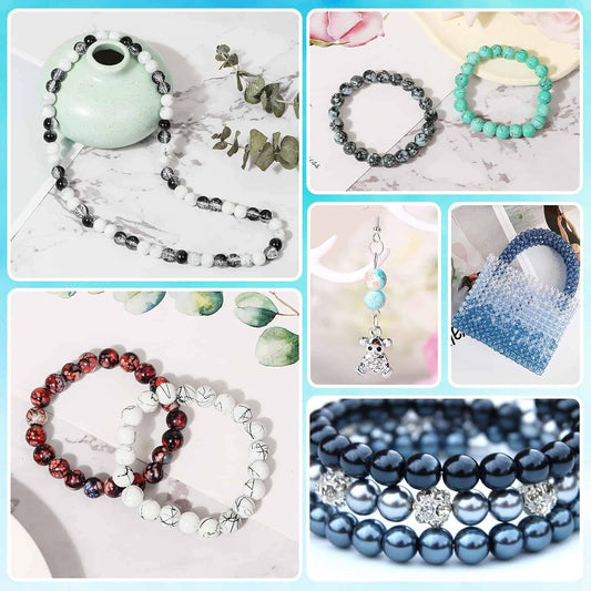 720pcs 8mm Glass Beads for Jewelry - 24 Color Loose Beads for Bracelets, Earrings, Necklaces - Jewelry Making Supplies, Orange and Yellow