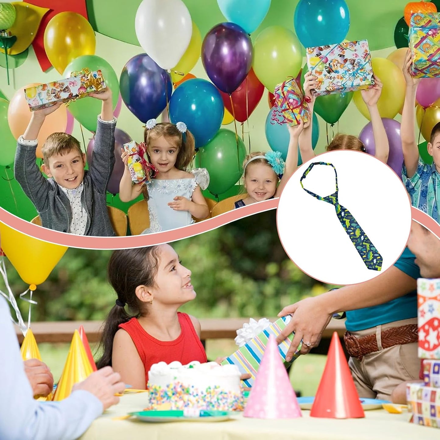 Boys Tie Pre-tied Adjustable Necktie for Kids Girls Leisure Cute Decoration Wedding Birthday Party Graduation