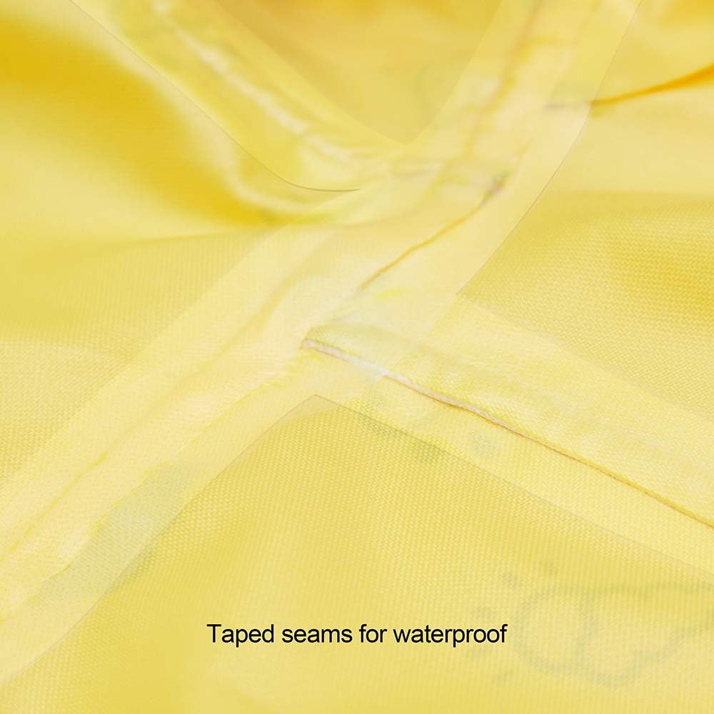 12" Reflective Cloud Prints Lightweight Waterproof Dog Raincoat with Hood & Harness Hole, Sunflower Yellow, Outdoor Rain Gear Jacket 2 Legs for Dogs