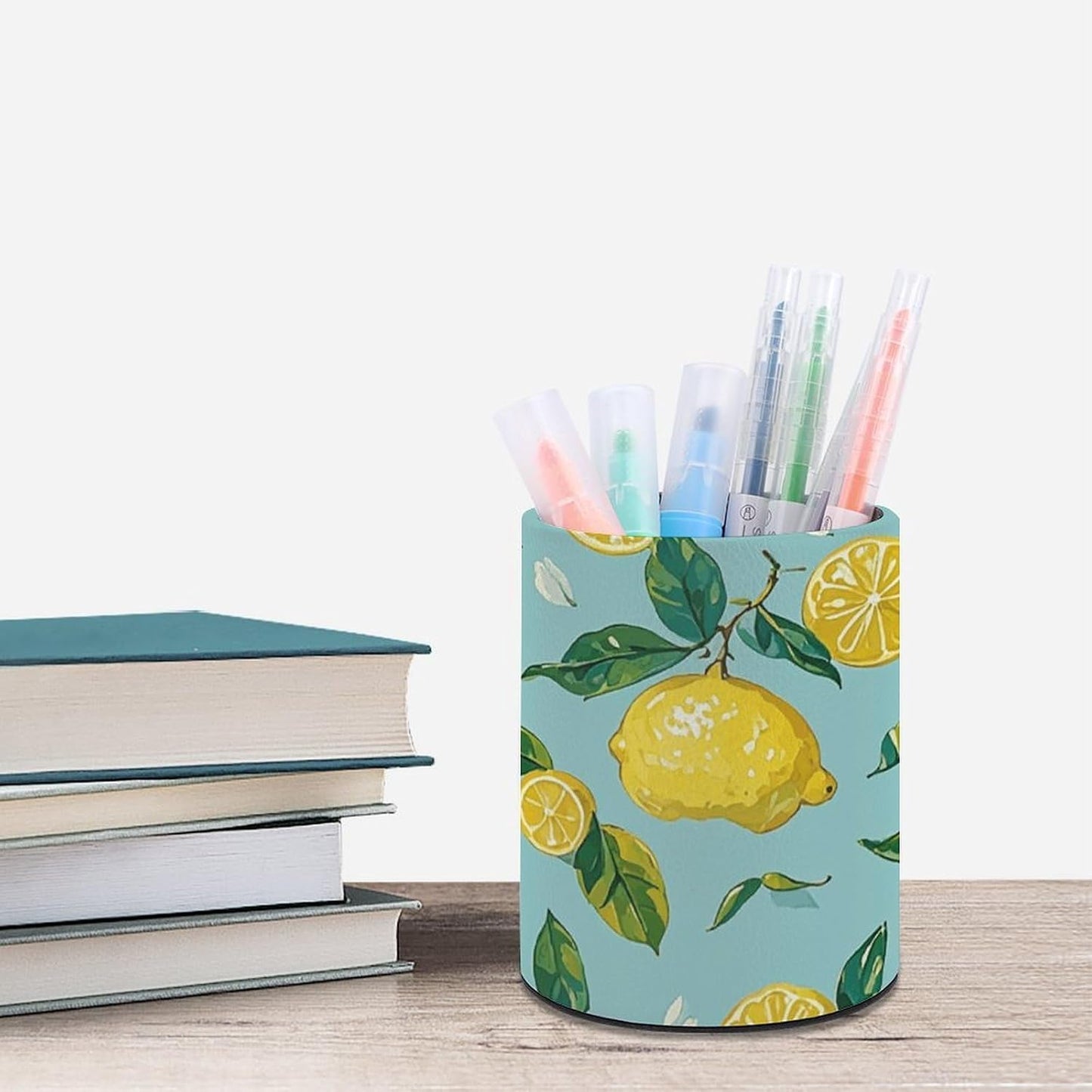 Lemon Pen Holder Office Desk Accessories Cute Makeup Brush Holder Desktop Organizer Storage Case Scandinavian Design Stationery for Home Office Supplies