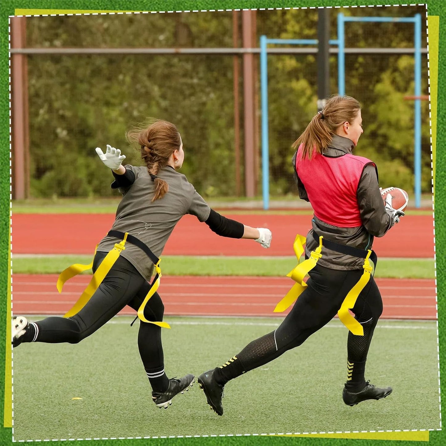 10/12 Players Flag Football Belts and Flags Adjustable Football Belts for Kids Teens Adults Team Training Sport Event