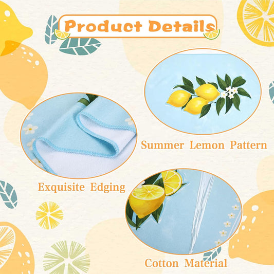 4 Pack Summer Lemon Kitchen Towels,26 * 18 Inches Hand Towels Summer Dish Towels for Lemonstand Countertops Hand Tea Towels Bathroom Summer Decorations Gifts