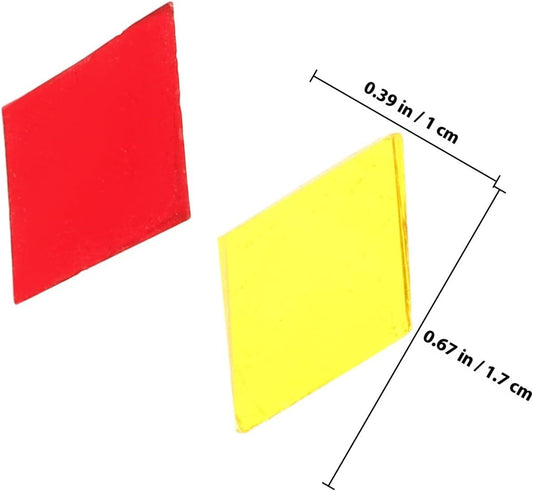 Diamond Shaped Glass Mosaic Tiles for Crafts DIY Supplies Mixed Red Orange Yellow 200G Handmade Art Materials for Mosaic Candle Holders and Decorative Projects