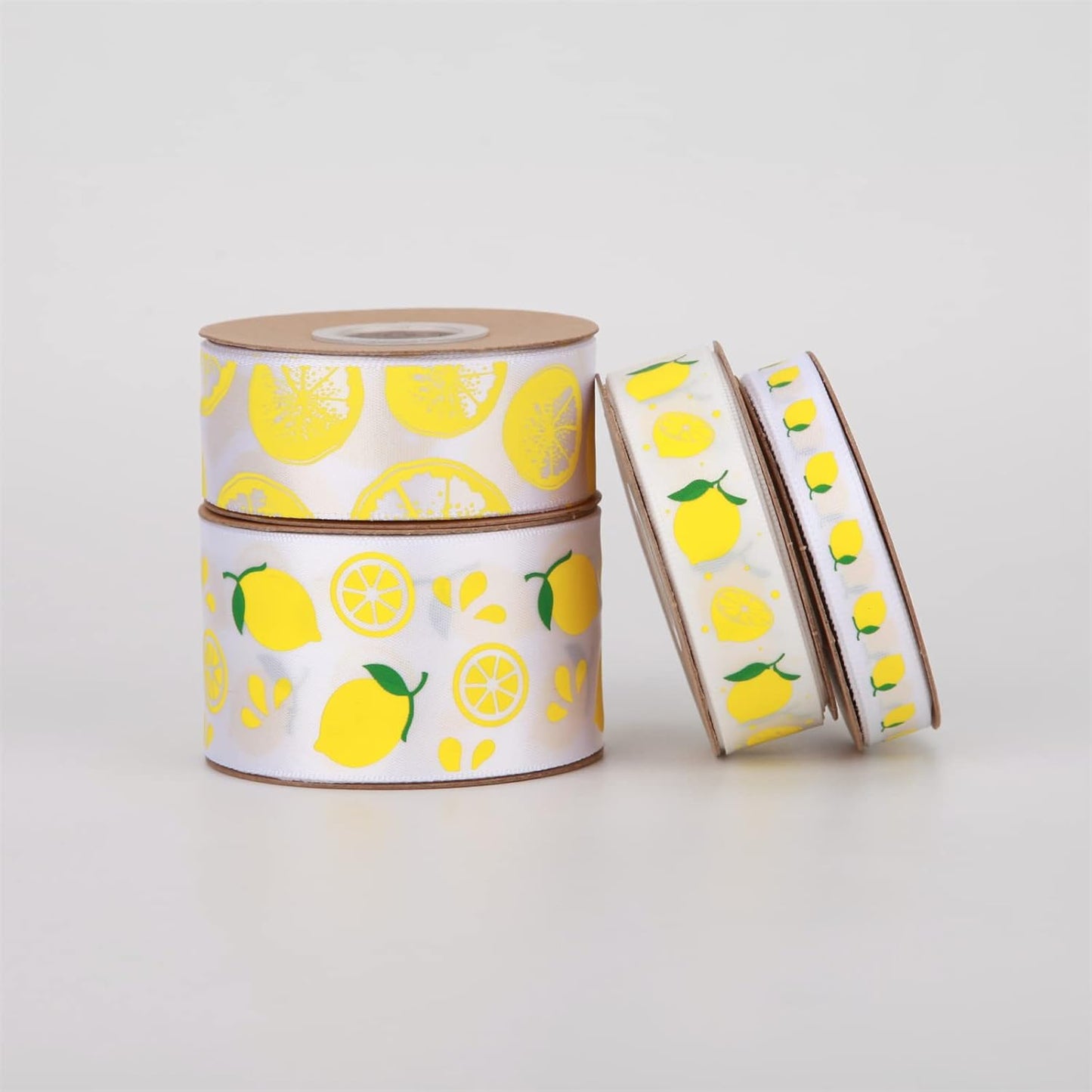 Meseey Lemon Satin Ribbon 40 Yards Yellow White Lime Green Fruit Printed Themed Decorative Ribbons for Gift Wrapping DIY Bows Bridal Shower Birthday Summer Party Decorations(Lemon)