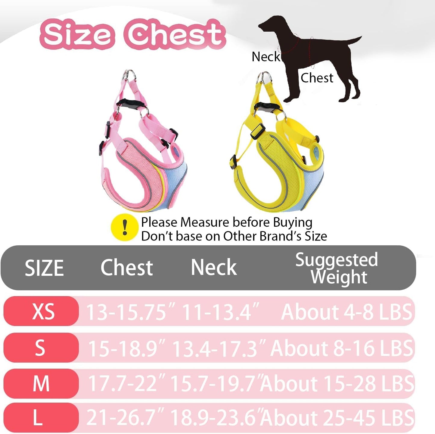 No Pull Dog Harness with Leash Set All Weather Soft Padded Mesh Reflective X Shape Adjustable Step in Vest Harness for Small and Medium Dogs Big Cat XS Yellow