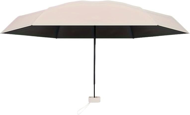Mini Travel Sun Umbrella for Purse, UPF 50+ with Case | 7.1 in folded, 35.4 in canopy, manual lift, black UV-blocking interior, compact for purses, travel, sun and light rain