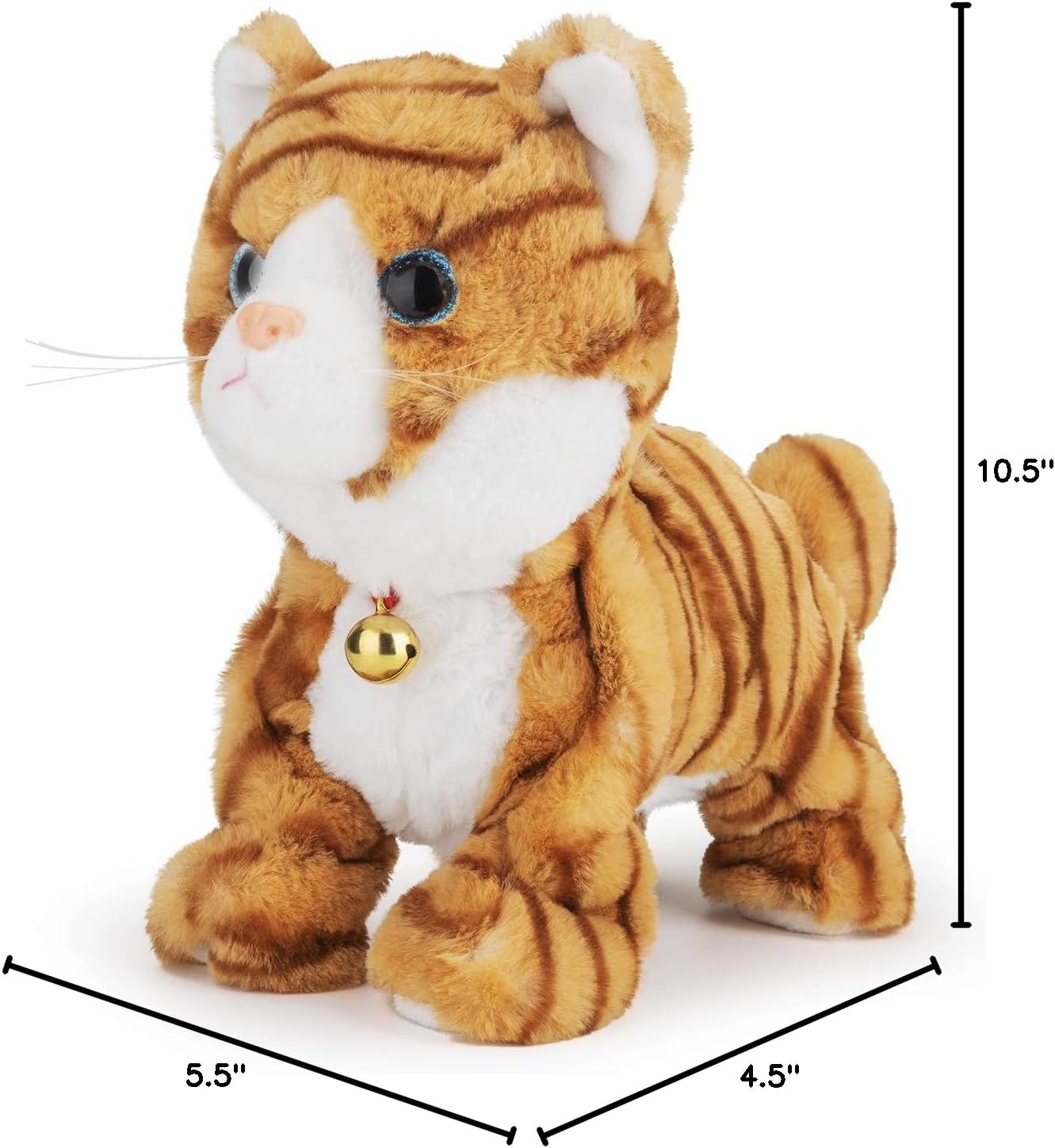 Upgraded Talking Robot Cat Interactive Plush Electronic Toy Yellow | Upgraded talking electronic pet with sound control response. Soft fluffy plush kitten designed for endless interactive play.