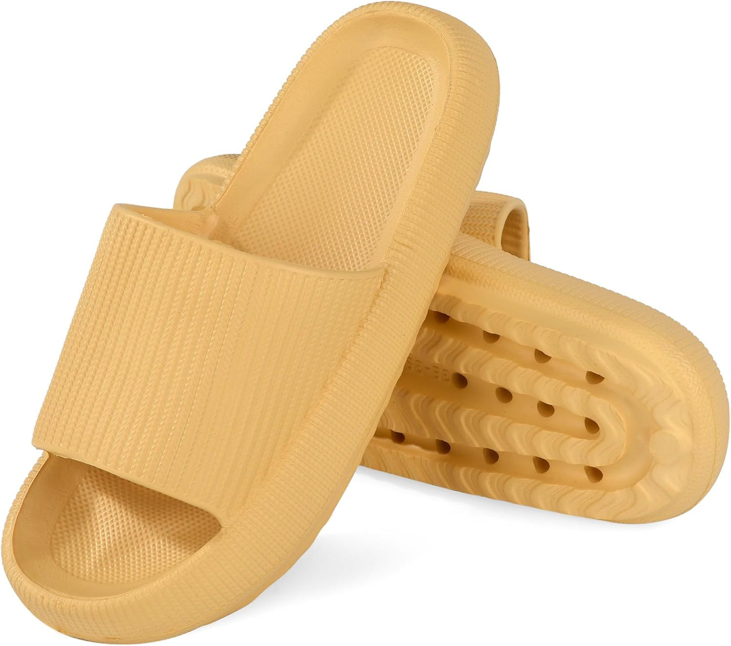 Cloud Slides for Women and Men, 1.7 Inch Thick Sole Pillow Slippers, Non-Slip EVA Quick-Dry Shower Sandals, Lightweight Cushioned House Slides for Indoor and Outdoor